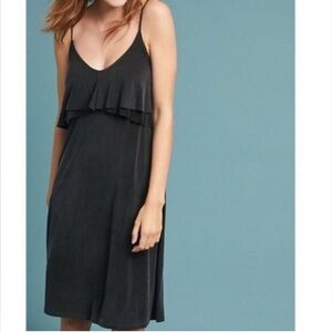 Anthropologie Eri + Ali NWOT Aria black slip dress size L